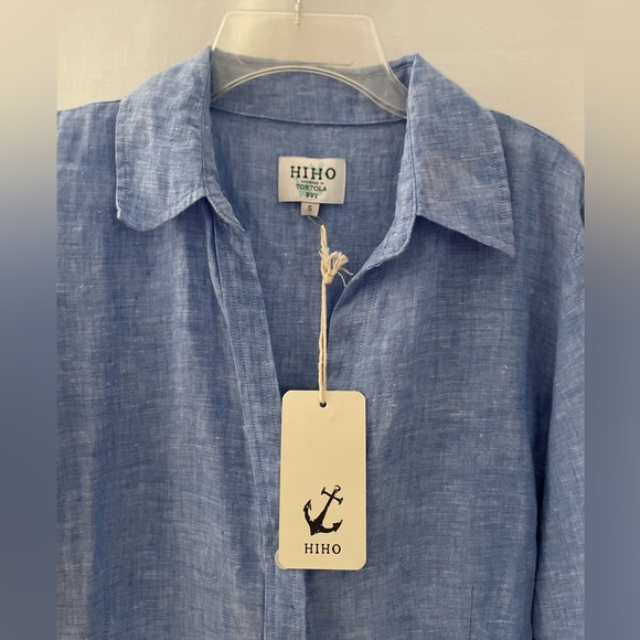 HIHO BOTTOM DOWN 100% LINEN SHIRT. - Picture 3 of 4